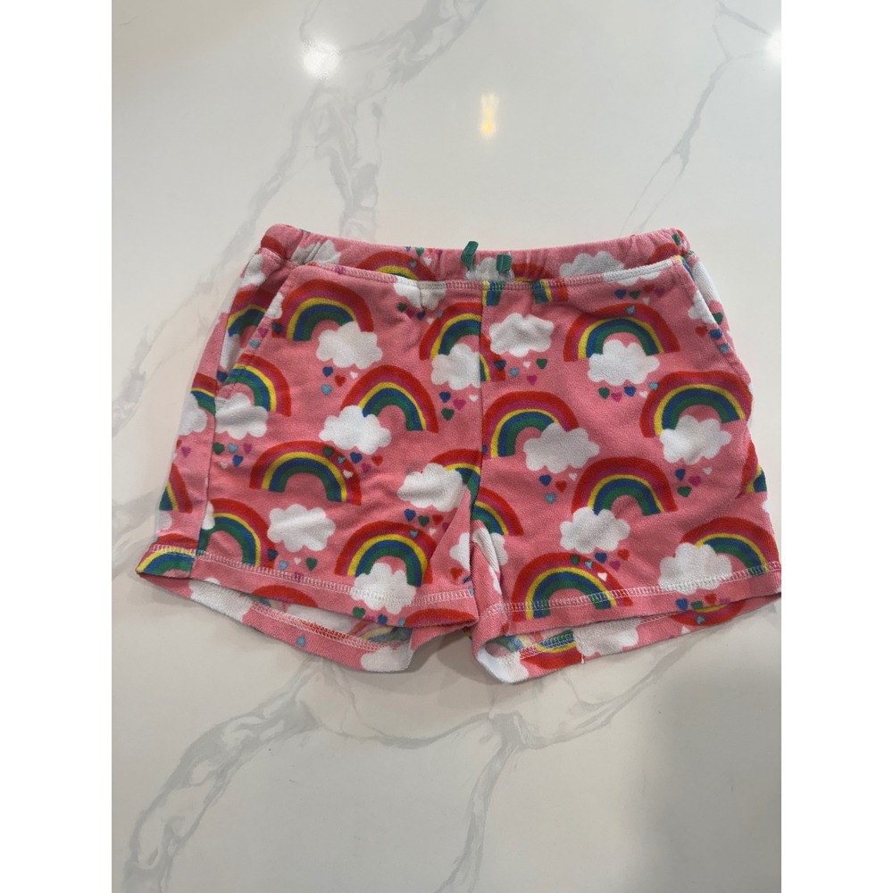 Mini Boden Terry Cloth Shorts Rainbow Cloud Size 10Y Pink Girls